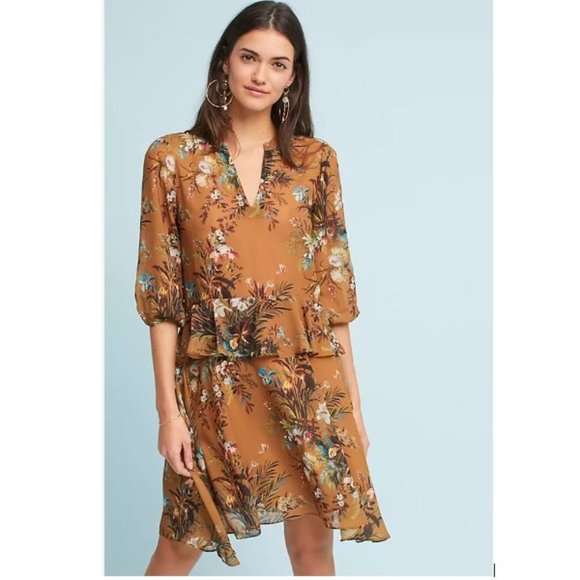 Anthropologie Dresses & Skirts - Anthropologie Printed Flutter-Sleeve Shirtdress by dRA - Size Small
